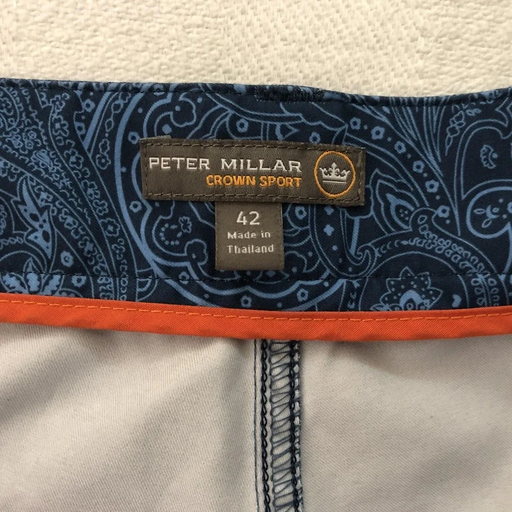 Peter Millar Pants Mens 42x29 Blue Crown Sport Paisley Golf Stretch Performance